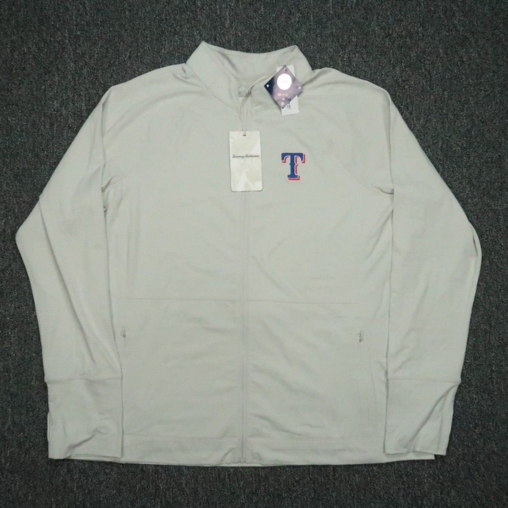 Texas Rangers Jacket Women XL Gray Tommy Bahama Sport Ariana Mock Sporty